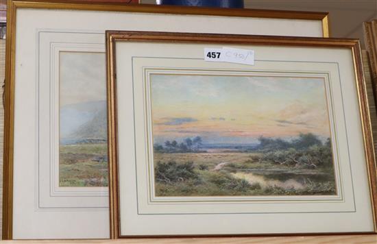 S.G.W. Roscoe (1852-1922), watercolour, Swallow Falls, North Wales, signed and dated 1876, 20 x 35cm and a 19 x 28cm